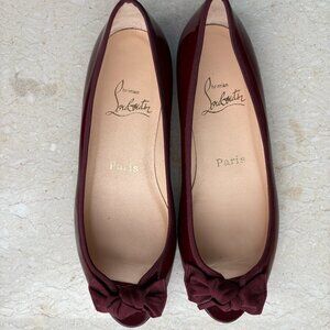 Christian Louboutin Burgendy Patent Leather Ballet Flats